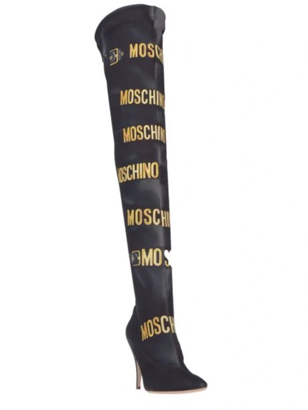 MOSCHINO metal lettering logo boots